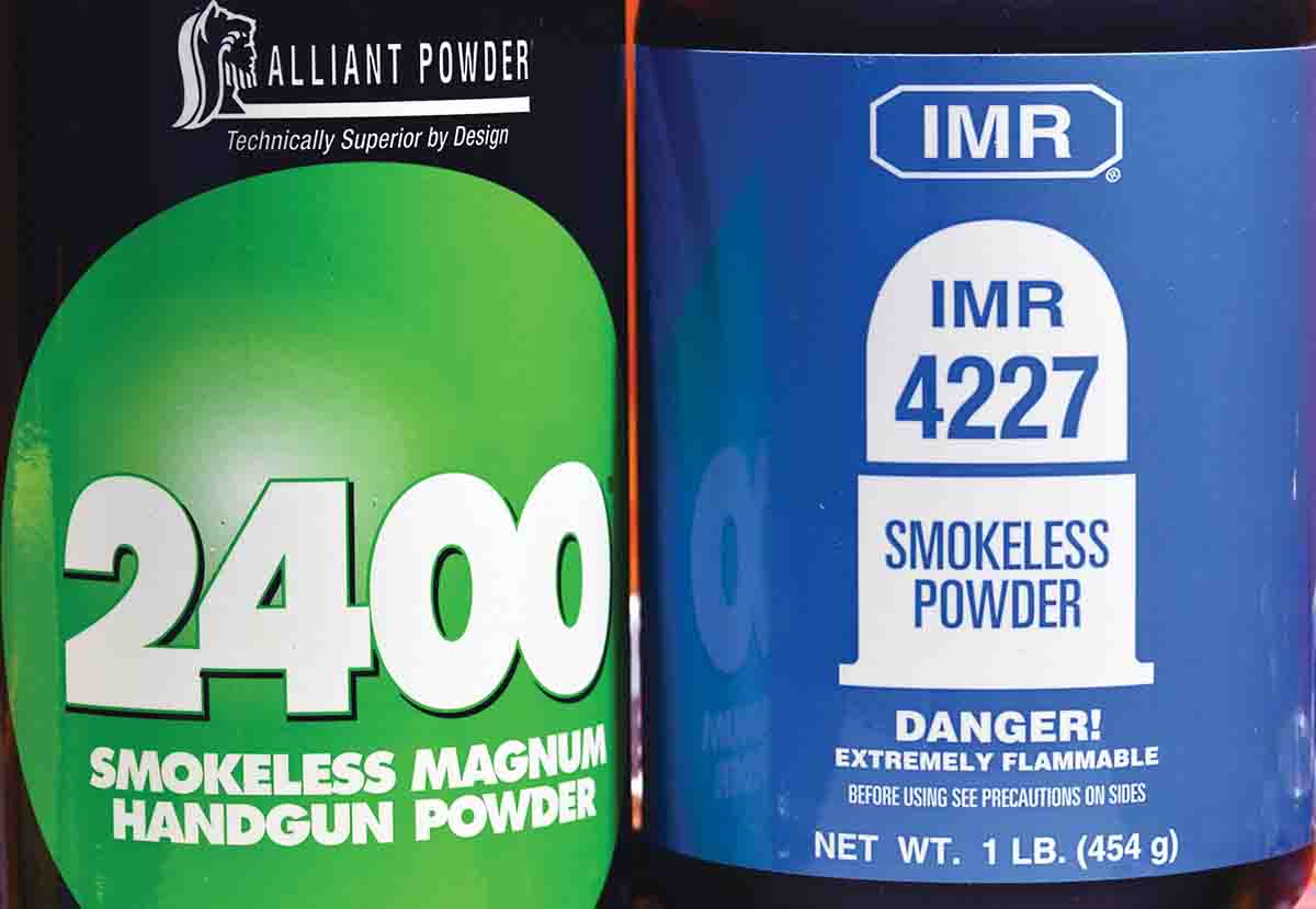 The two traditional powders for both the .22 Hornet and K-Hornet include Alliant 2400 and IMR-4227. Alliant 2400 was named for its ability to coax 2,400 fps from a 50-grain bullet in the .22 Hornet.